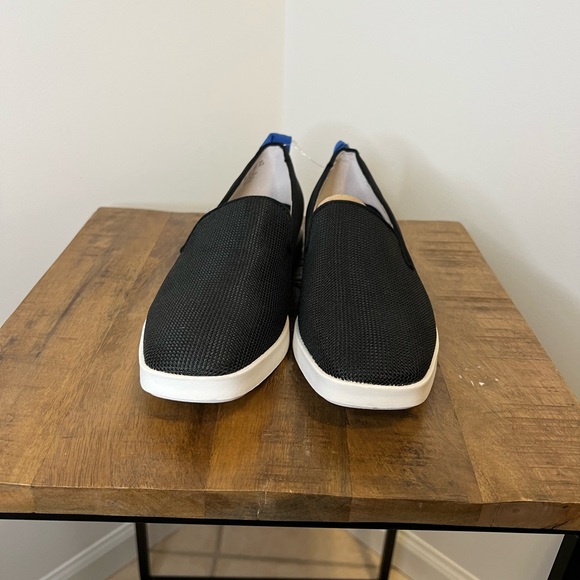 Franco Sarto Black Slip-On Sneakers with Blue Accent - Picture 2 of 7